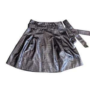 Express Design Studio Circle Skirt Black With Metallic Silver Dots Size 8